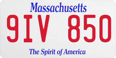 MA license plate 9IV850