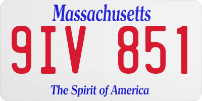 MA license plate 9IV851