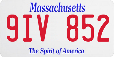 MA license plate 9IV852