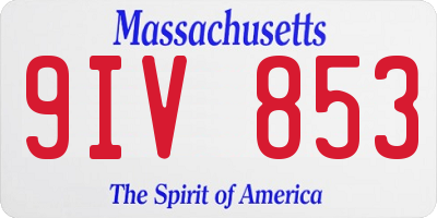 MA license plate 9IV853
