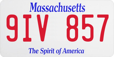 MA license plate 9IV857