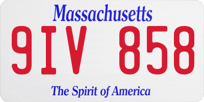 MA license plate 9IV858