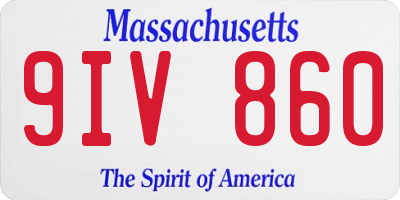 MA license plate 9IV860
