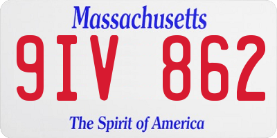 MA license plate 9IV862
