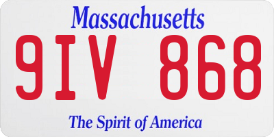 MA license plate 9IV868