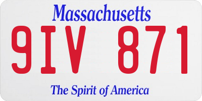 MA license plate 9IV871