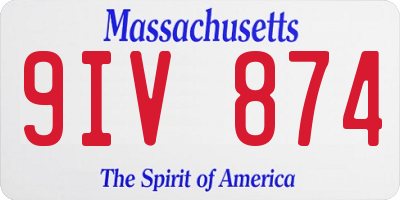 MA license plate 9IV874