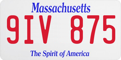MA license plate 9IV875