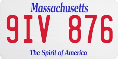 MA license plate 9IV876