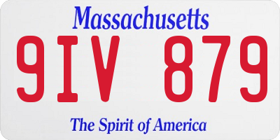 MA license plate 9IV879
