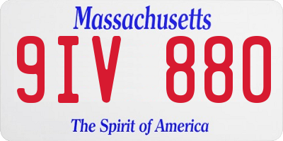 MA license plate 9IV880