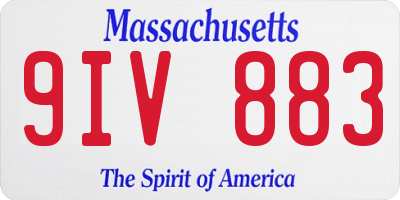 MA license plate 9IV883