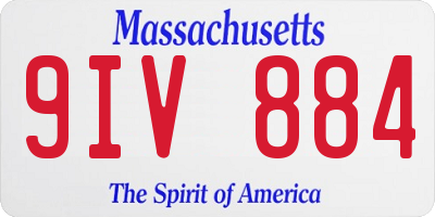MA license plate 9IV884