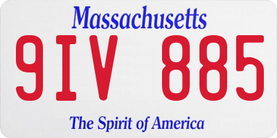 MA license plate 9IV885