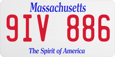 MA license plate 9IV886