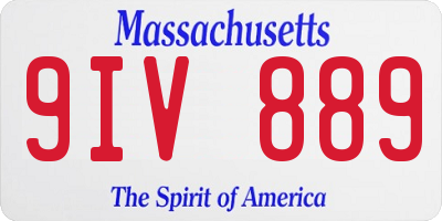 MA license plate 9IV889