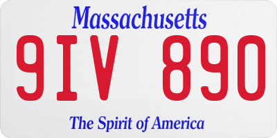 MA license plate 9IV890