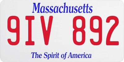 MA license plate 9IV892