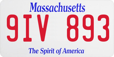 MA license plate 9IV893