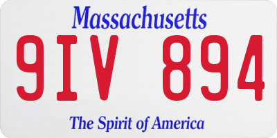 MA license plate 9IV894