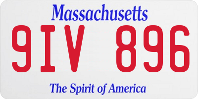 MA license plate 9IV896