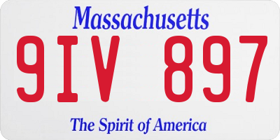 MA license plate 9IV897