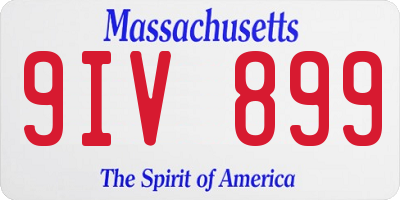 MA license plate 9IV899