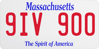 MA license plate 9IV900