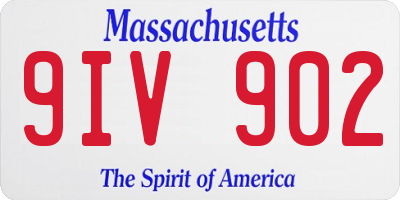 MA license plate 9IV902