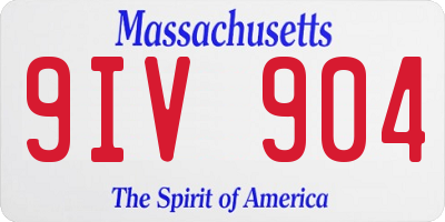 MA license plate 9IV904
