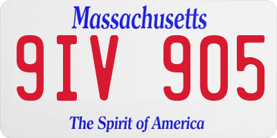 MA license plate 9IV905