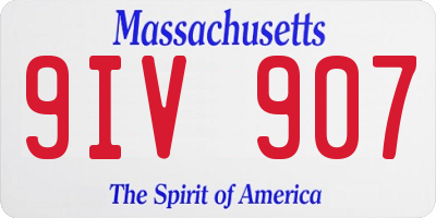 MA license plate 9IV907