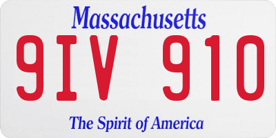 MA license plate 9IV910