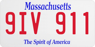 MA license plate 9IV911