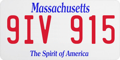 MA license plate 9IV915