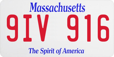 MA license plate 9IV916