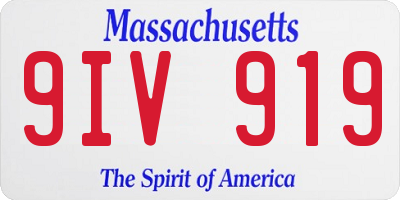 MA license plate 9IV919