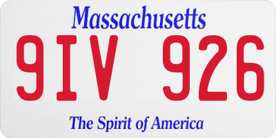 MA license plate 9IV926