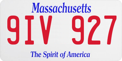 MA license plate 9IV927