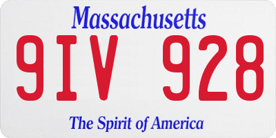 MA license plate 9IV928