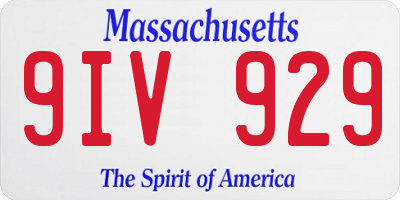 MA license plate 9IV929