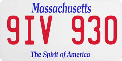 MA license plate 9IV930
