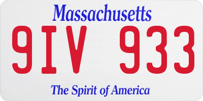 MA license plate 9IV933