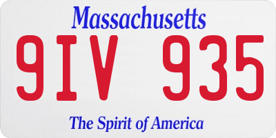 MA license plate 9IV935
