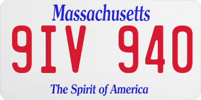 MA license plate 9IV940