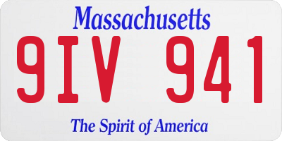 MA license plate 9IV941