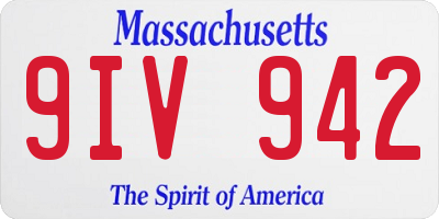 MA license plate 9IV942