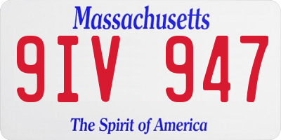 MA license plate 9IV947