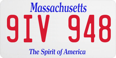 MA license plate 9IV948