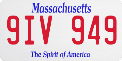 MA license plate 9IV949